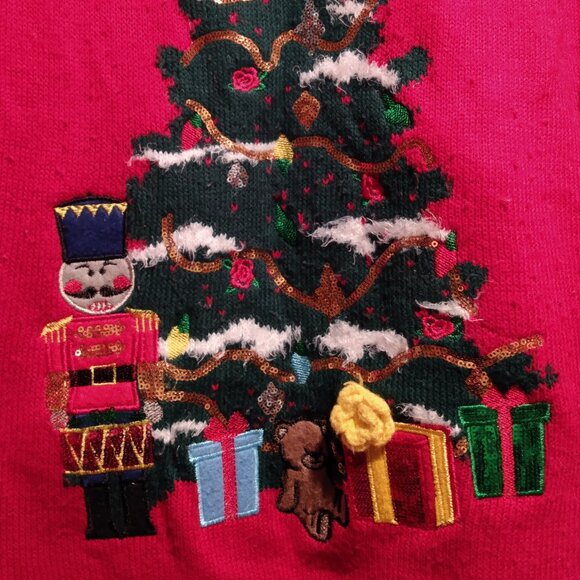 Christmas Sweater with Sequin Sleeves - Picture 2 of 4